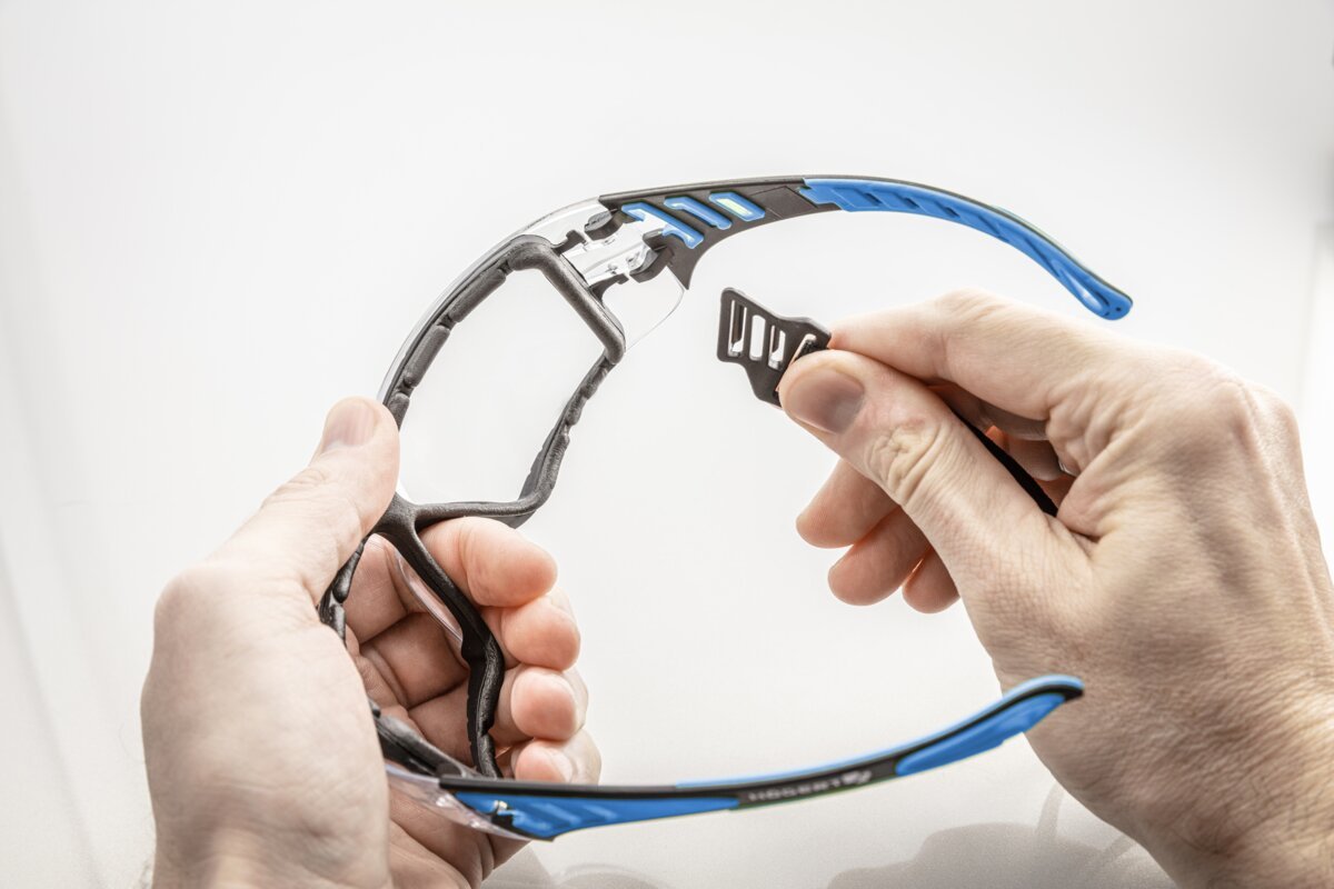 LOTZEN Schutzbrille klar/blau uni