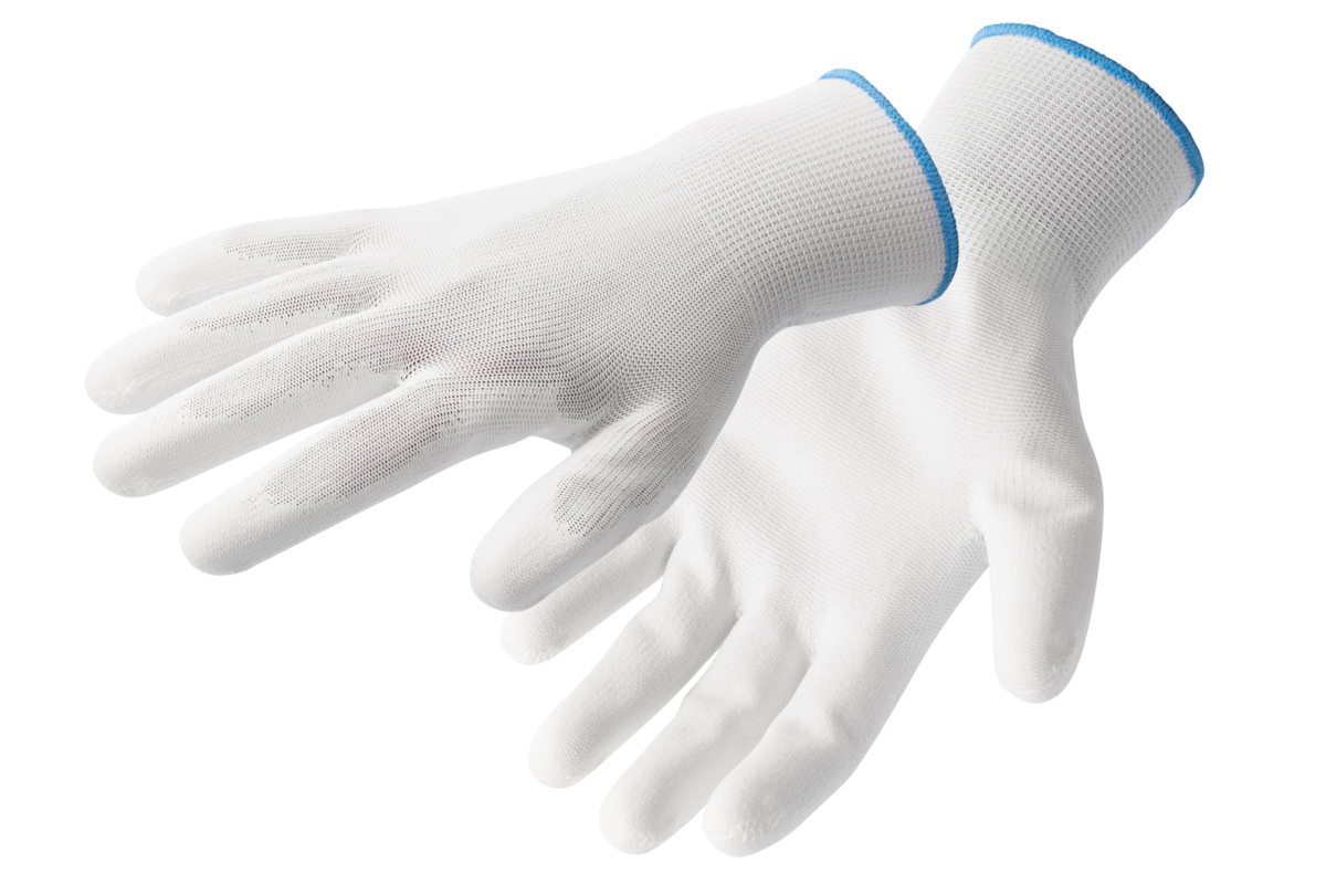 Weiße Polyurethan-Schutzhandschuhe