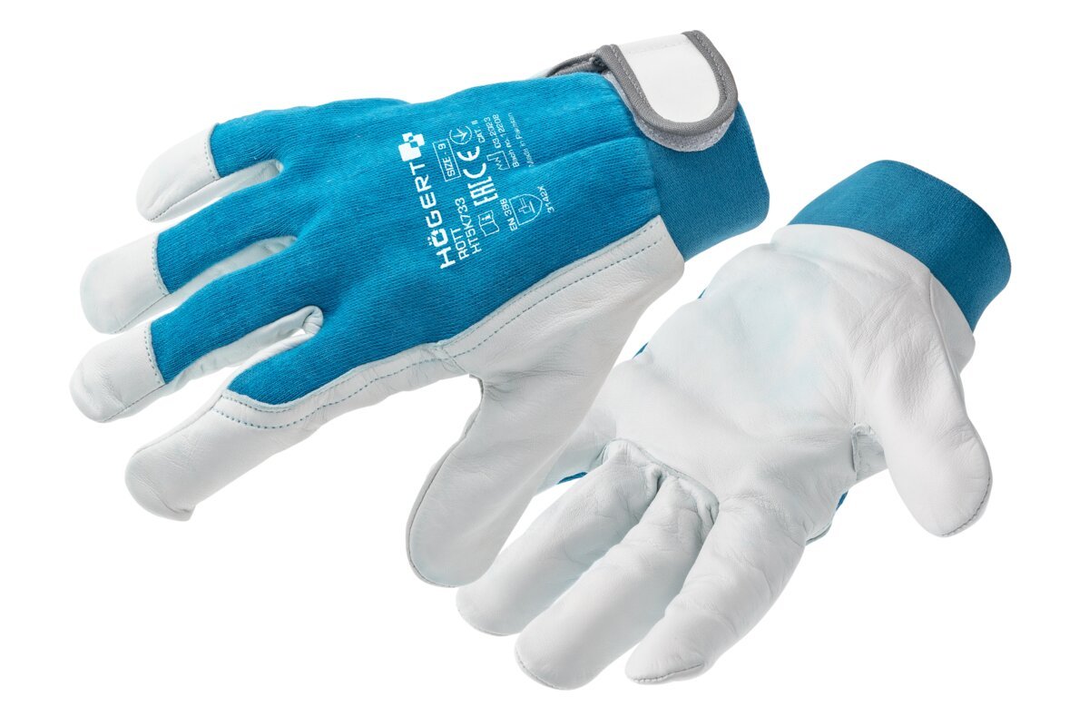 ROTT Ledermonteurhandschuhe (Ziegenleder) blau