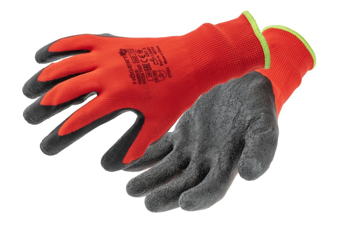 RODER latexbeschichtete Handschuhe rot/schwarz