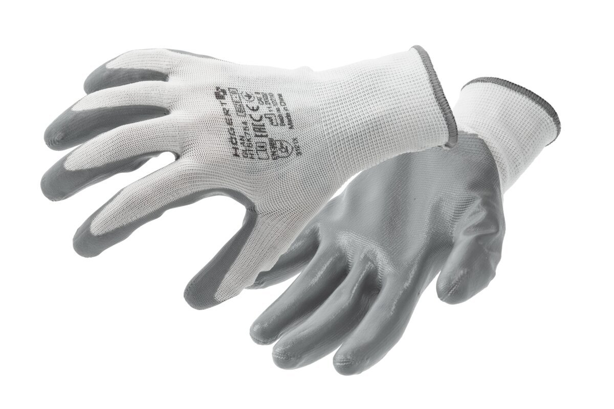 GLAN nitrilbeschichtete Handschuhe weiß/jgrau